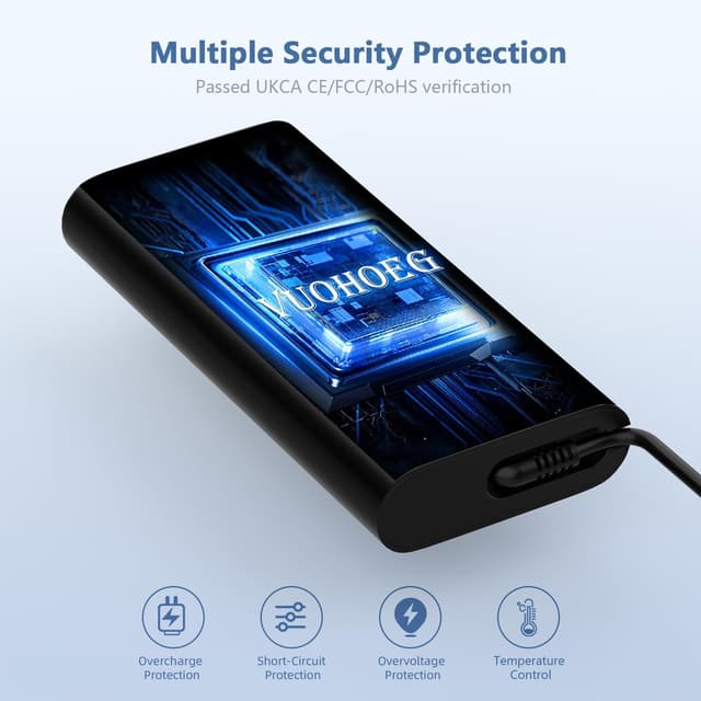 Detalle de 90W Dell laptop charger adapter (compatible with selected Dell Latitude, Vostro, XPS, Inspiron and Chromebook models)