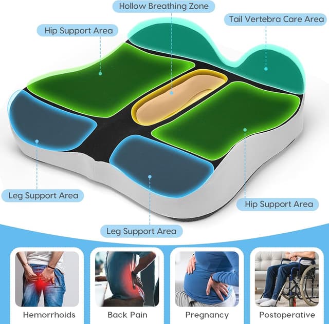 Thumbnail 2 de DmTown Memory Foam Seat Cushion for Tailbone Pain