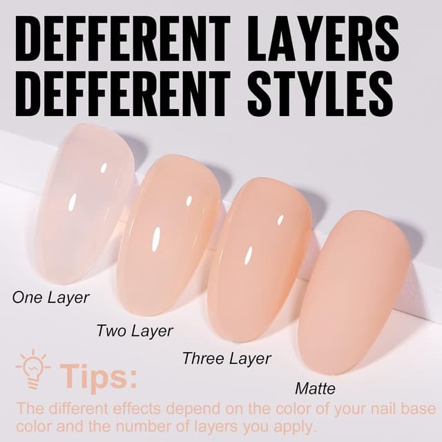 Detalle de TOMICCA Semi-permanenter Nagellack Nude-Rosa (French Nude), UV-Gel/LED, 15 ml, Soak Off