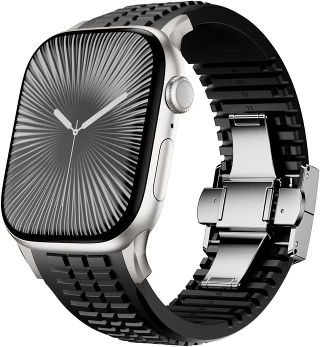 Detalle de VKEOO modern silicone watch band for Apple Watch Ultra 2 / Ultra and Series 10–7 (44mm–49mm)