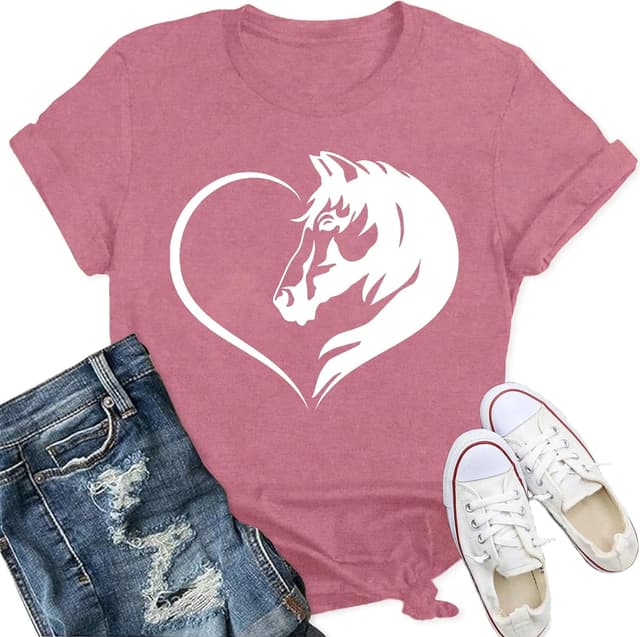 Thumbnail 6 de Qskall Horses T-Shirt for Horseback Riding Lovers – Soft, Relaxed Horse Illustration Tee