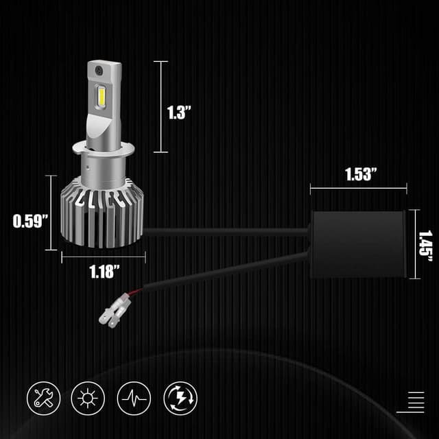 Detalle 2 de TECTICO H3 LED bulbs 55W 6500K Canbus