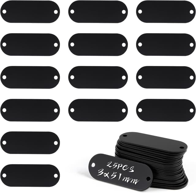 Detalle de LALAGO 25 Schwarz Blanko Hundemarken Aluminium