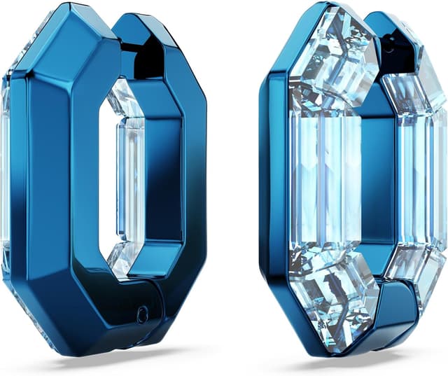 Detalle de Swarovski Lucent Kreolen mit blauen Kristallen