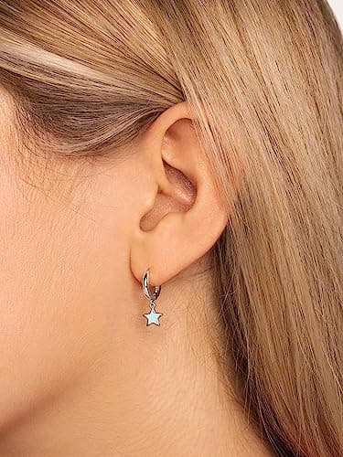 Detalle de SINGULARU Pendientes Aro Star Sky 7,8 mm