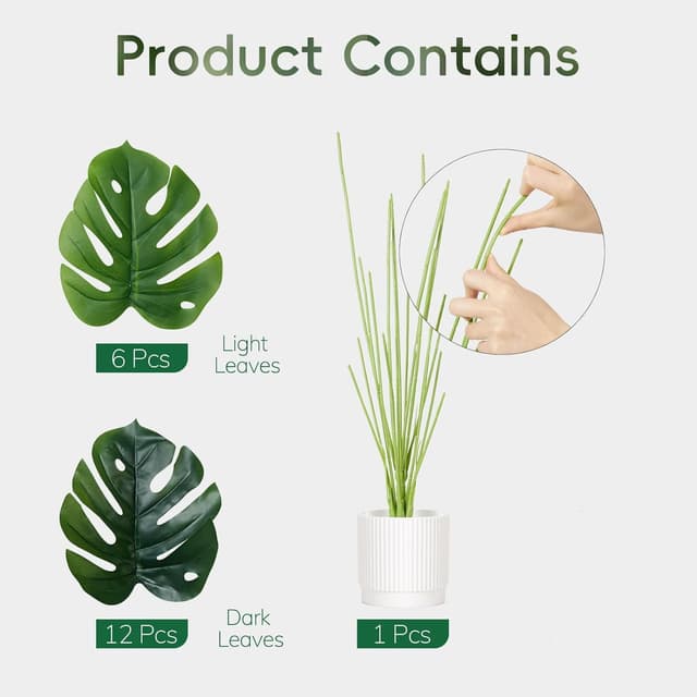 Thumbnail 4 de Laelfe Planta Artificial Monstera 75cm con Maceta