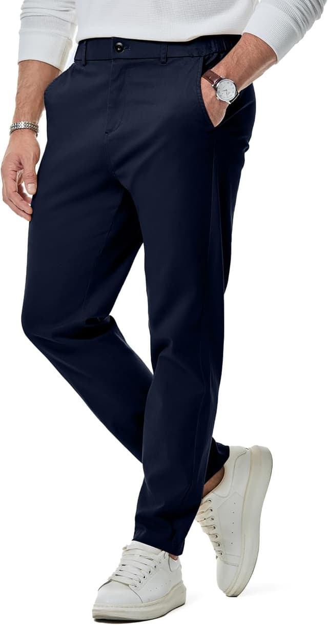 Detalle 2 de JMIERR Herren Chino Stretch Cargo Hose aus Baumwolle mit Taschen