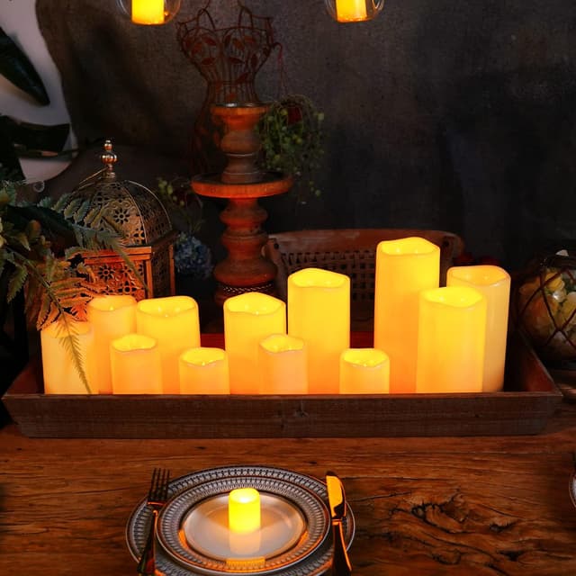 Thumbnail 6 de Homemory 4" x 10" Solar Outdoor Candle set