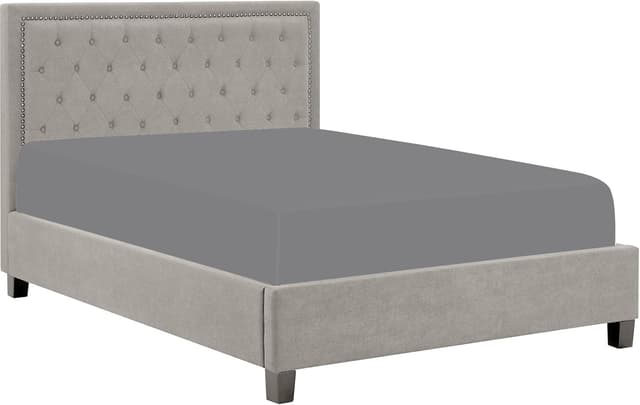 Detalle 2 de Pamposh Double Fitted Sheet Extra Deep Pocket (40 cm / 16 inches) – Premium Brushed Microfibre, Hypoallergenic Fitted Bed Sheet