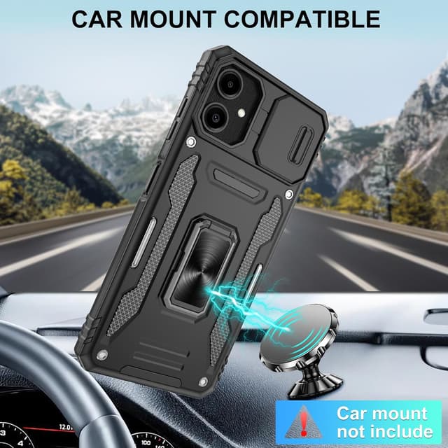 Detalle 2 de Jshru Samsung Galaxy A06 shockproof case with ring stand