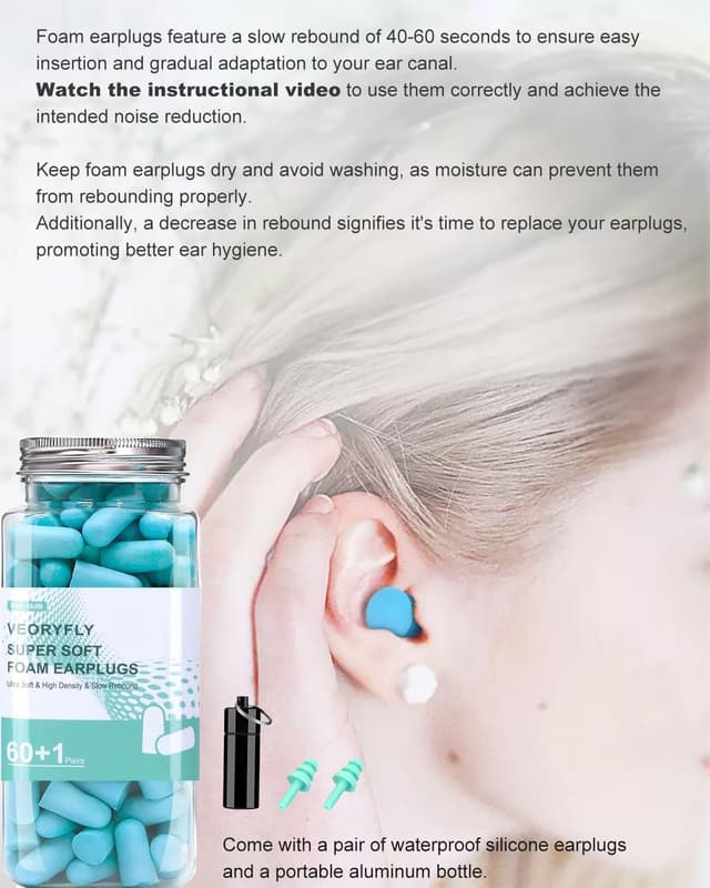 Detalle 2 de VeoryFly Soft Foam Ear Plugs 122pcs