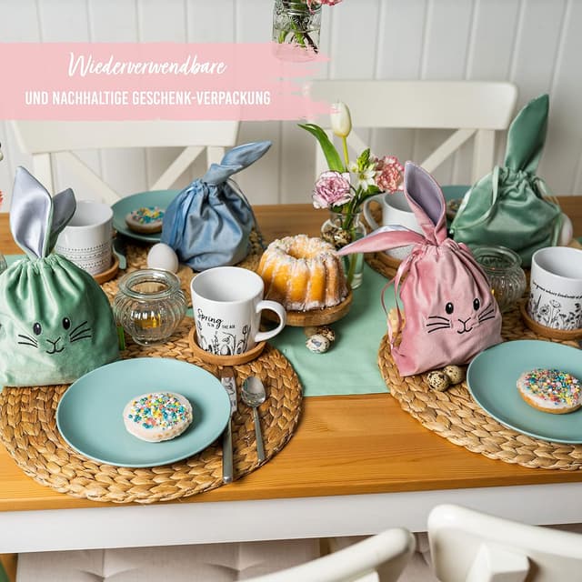 Detalle 2 de Papierdrachen 3 Samt Säckchen Osterhasen