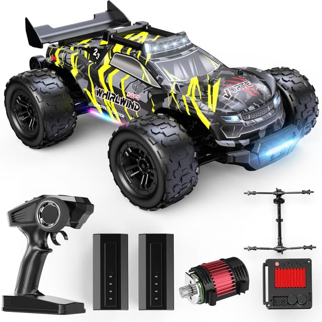 Detalle de DEERC Voiture Télécommandée Brushless 1:14 4WD tout-terrain jusqu’à 43 MPH, LED 7 couleurs