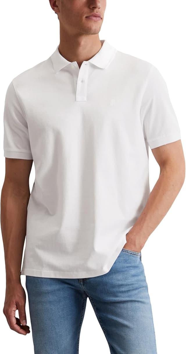 Detalle de Marc O’Polo Herren T-Shirt mit Polokragen B21223053092 (1er Pack)