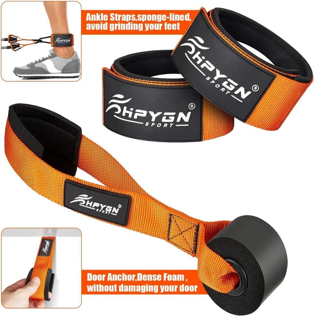 Thumbnail 6 de HPYGN Heavy Resistance Bands 300lbs set with handles, door anchor and carry bag (6 resistance levels)