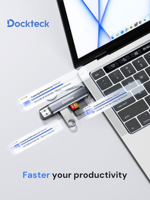 Detalle de Dockteck USB 3.0 Kartenleser 2-in-1 für SD & MicroSD mit OTG (UHS-I)
