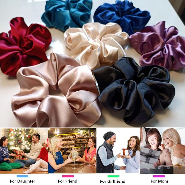 Thumbnail 5 de FZHGVML Große Seiden Scrunchies 7er Set