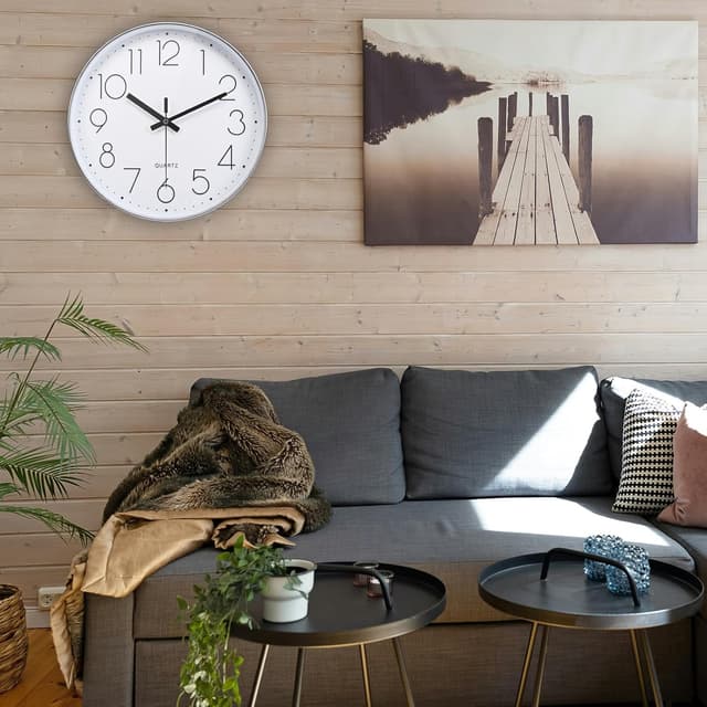 Detalle 2 de Jomparis 30 cm Modern Quartz Wanduhr
