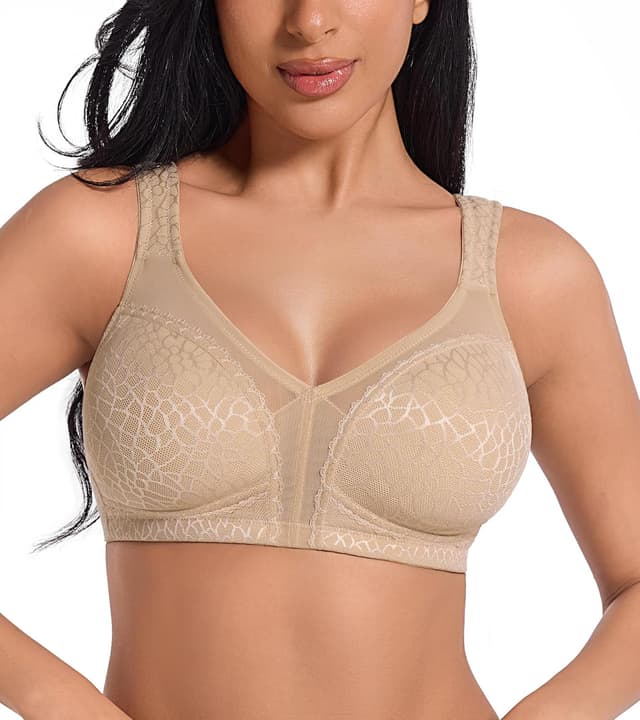 Detalle de DotVol Damen Komfort Vollschalen Minimizer BH ohne Bügel in großen Größen