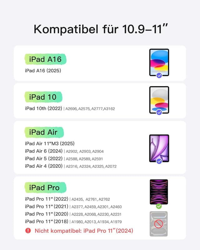 Detalle de Inateck AceTouch KB04122 Tastatur für iPad 11"