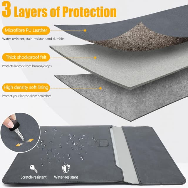 Detalle de Laptop case sleeve with stand, 15 inch