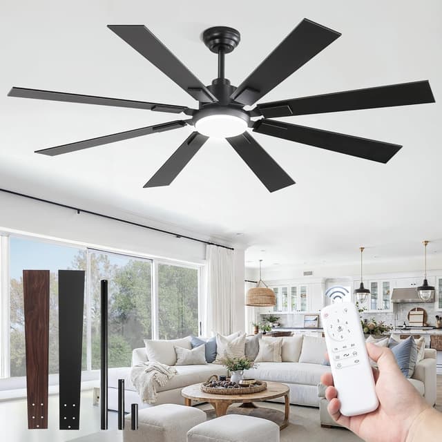 Detalle de ZMISHIBO 62 Inch Large Ceiling Fan with Lights