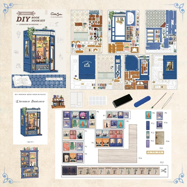 Thumbnail 6 de CUTEBEE DIY Book Nook mit LED, Set ab 14