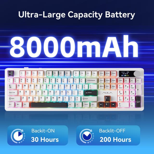 Thumbnail 4 de AULA F106PRO Mechanical Wireless Keyboard 8000mAh ⌨