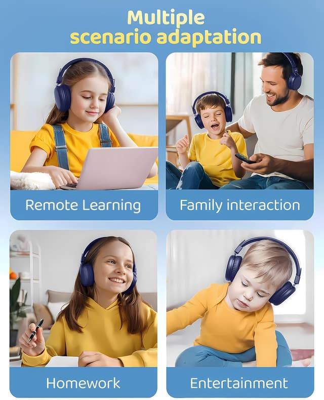 Detalle 2 de awatrue Kids Headphones Wireless 50H playtime