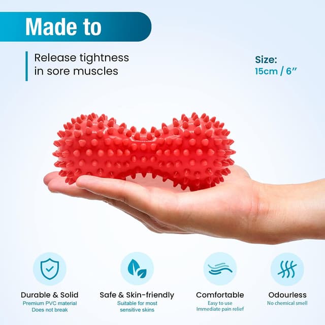 Detalle 2 de Beenax Spiky Massage Ball Roller Set for plantar fasciitis and deep tissue relief