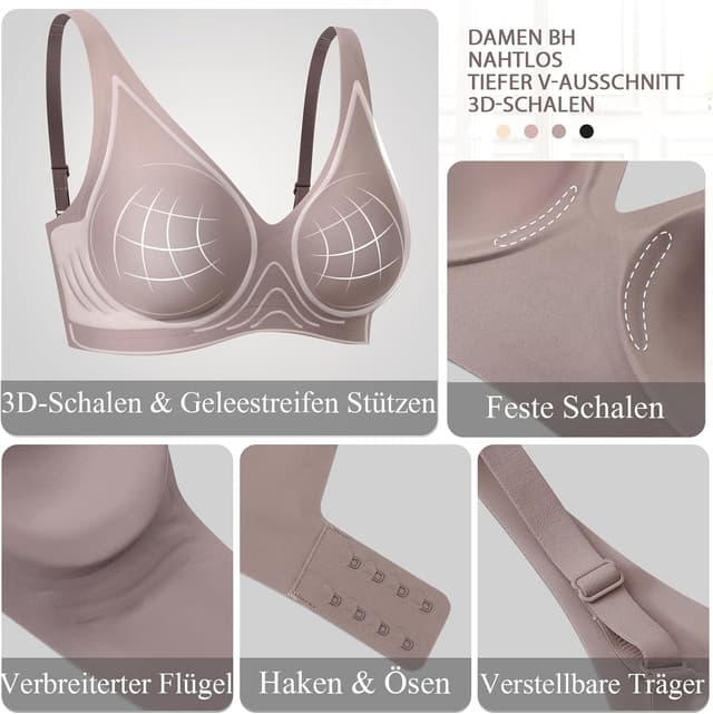 Detalle de Nahtloser V-Ausschnitt BH für Damen