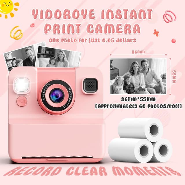 Thumbnail 4 de Yidoroye Kids Instant Print Camera 32GB