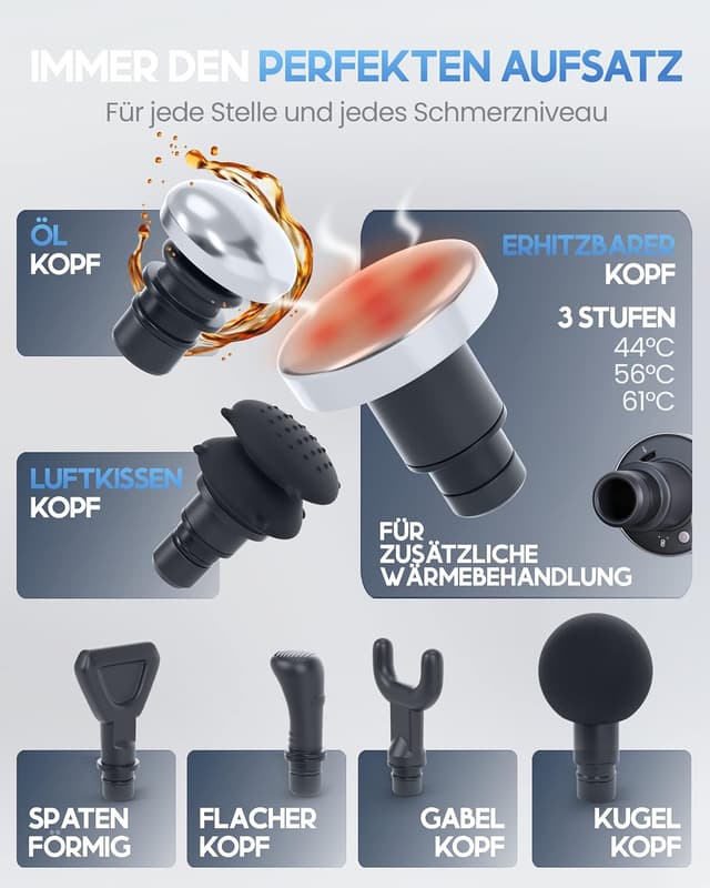 Thumbnail 5 de HELDENWERK Massagepistole inkl 7 Massageköpfen