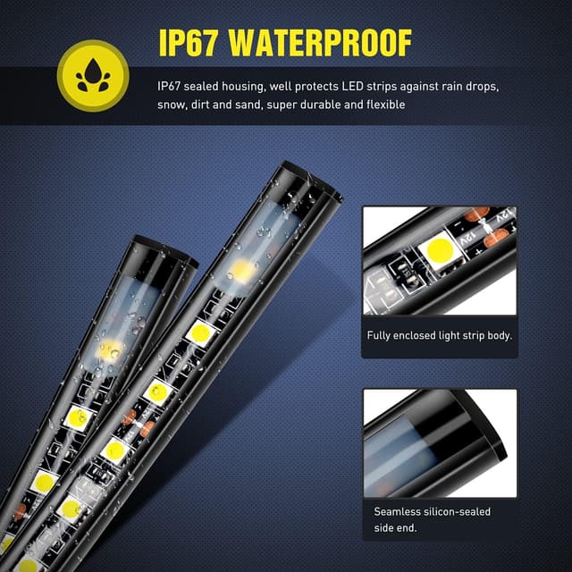 Detalle de Nilight TR-05 2PCS 60-Inch 180-LED Bed Strip Kit with Waterproof On/Off Switch & Splitter