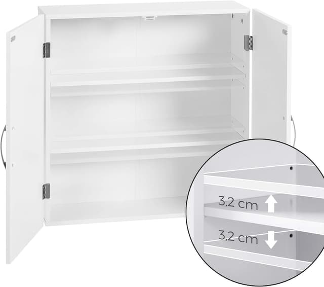 Detalle 2 de VASAGLE BBC320W01 Badschrank, 18 x 60 x 60 cm