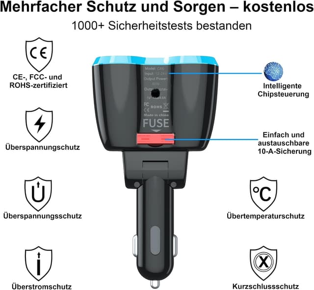 Thumbnail 5 de 5-in-1 Auto Ladegerät Zigarettenanzünder 80W