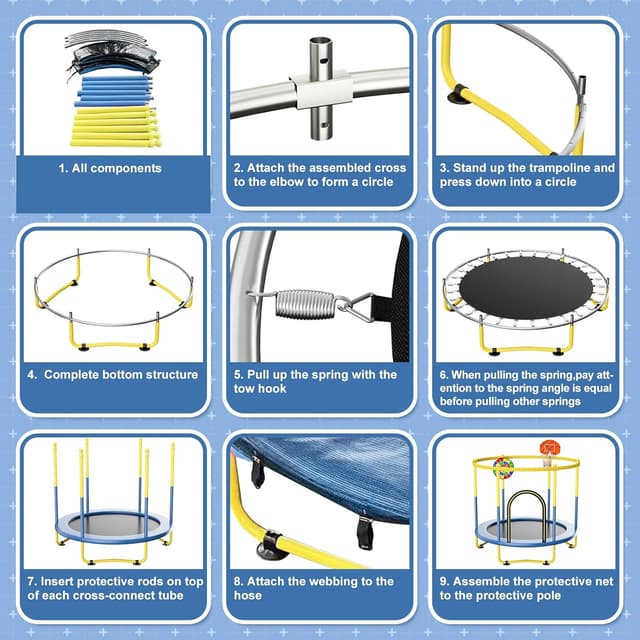 Thumbnail 4 de 6FT Indoor Trampoline for Kids Ages 1-8