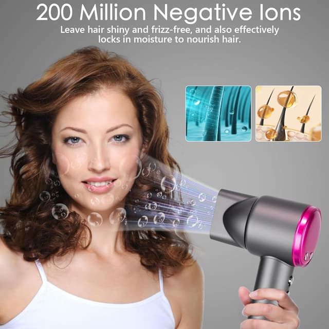 Detalle 2 de Professional Ionic Hair Dryer 1600W for Travel 💇♀