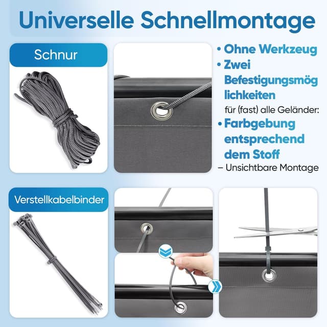 Detalle 2 de Balkon Sichtschutz 100 x 500 cm Nylon