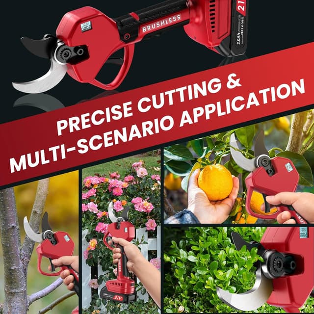 Thumbnail 6 de Tijeras De Podar Electricas 50mm 2 baterías 🔧📐📦📱📷📺