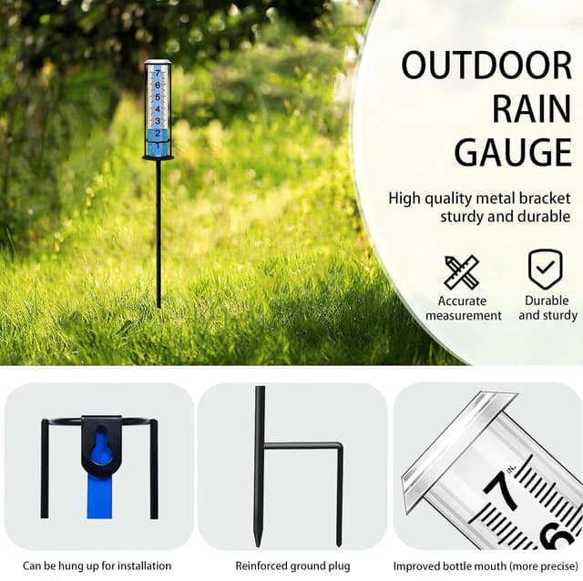 Thumbnail 4 de Rain Gauge Outdoor, 10-in. accurate rainfall meter 📏