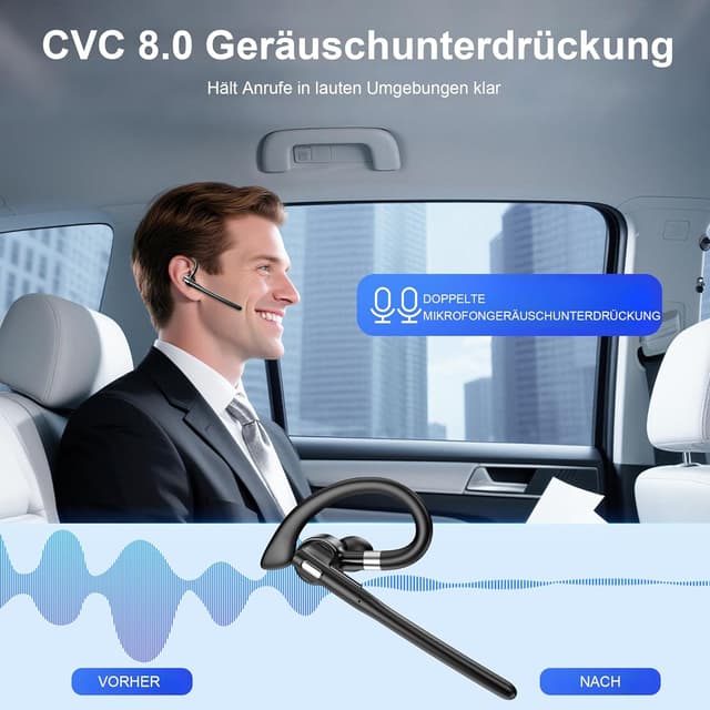 Thumbnail 2 de Bluetooth 6.1 Headset mit Mikrofon, 180 Std. Standby