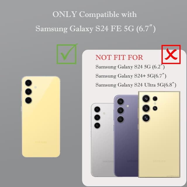 Detalle de Butnyeoe Handyhülle für Samsung Galaxy S24 FE – Klapphülle im Wallet-Case-Stil mit Magnetverschluss, Kartenfächern und Standfunktion (blau-grün)