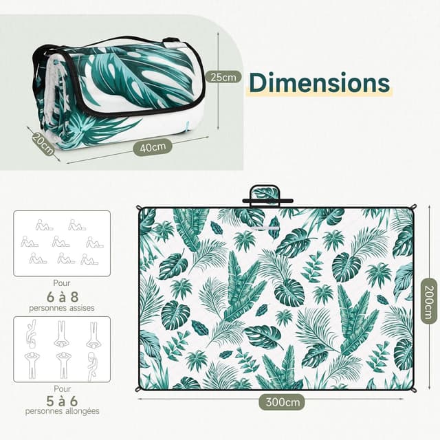 Detalle 2 de HAUSPROFI Picknickdecke 200x300 wasserdicht