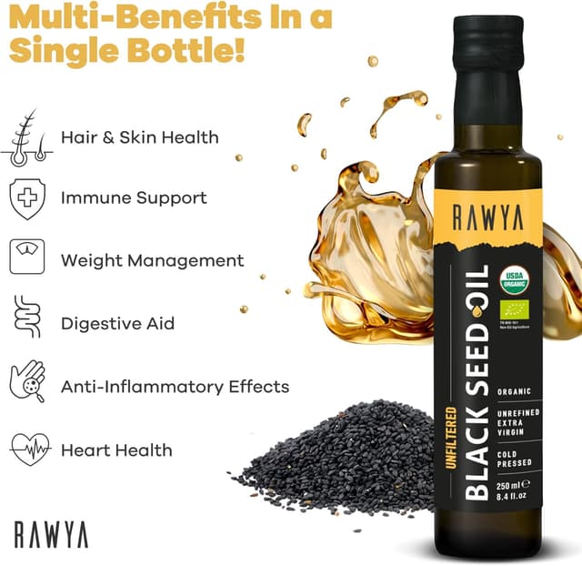 Detalle 2 de RAWYA Organic Black Seed Oil 250ml