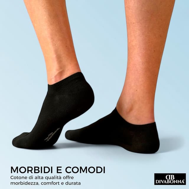 Thumbnail 3 de DIVABONNA confezione da 12 paia di calzini corti per uomo e donna: traspiranti e antiodore per sneaker