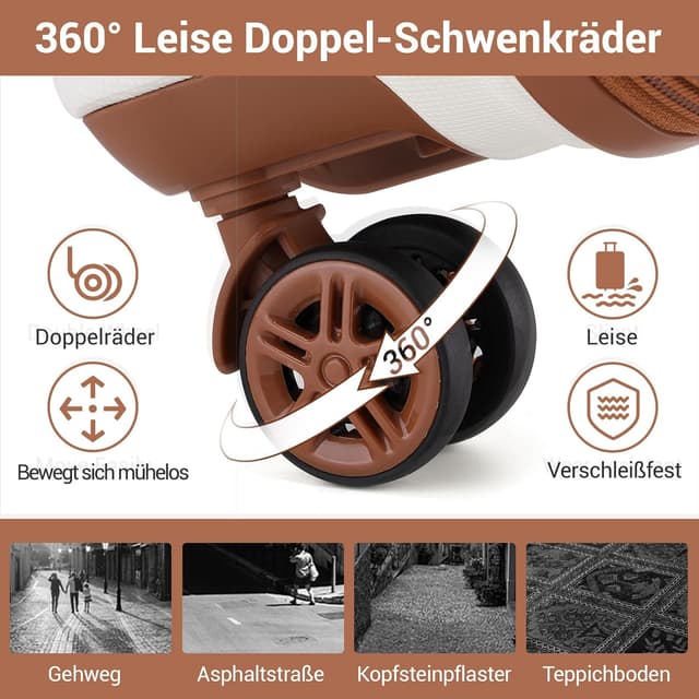 Detalle de Kono Koffer Trolley Reisekoffer aus ABS+PC mit TSA-Schloss, 28 Zoll und 4 Zwillingsrollen