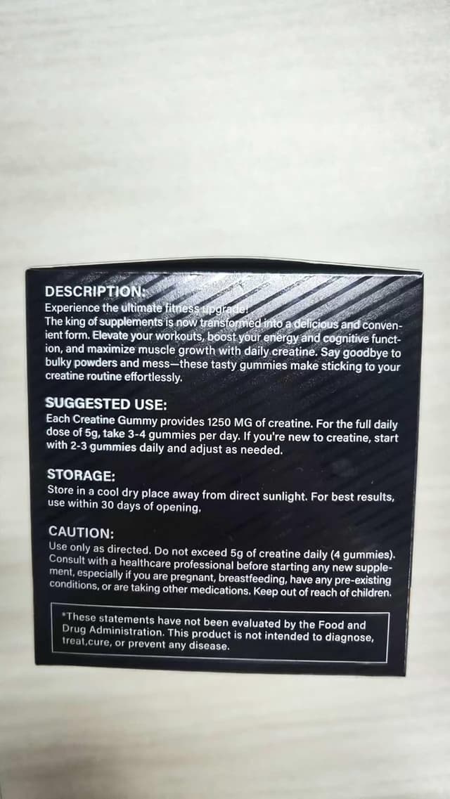 Detalle de Creatin Ultra Gummis mit Kreatin-Monohydrat (5 g pro Portion) – 120 vegane Kreatin-Gummis