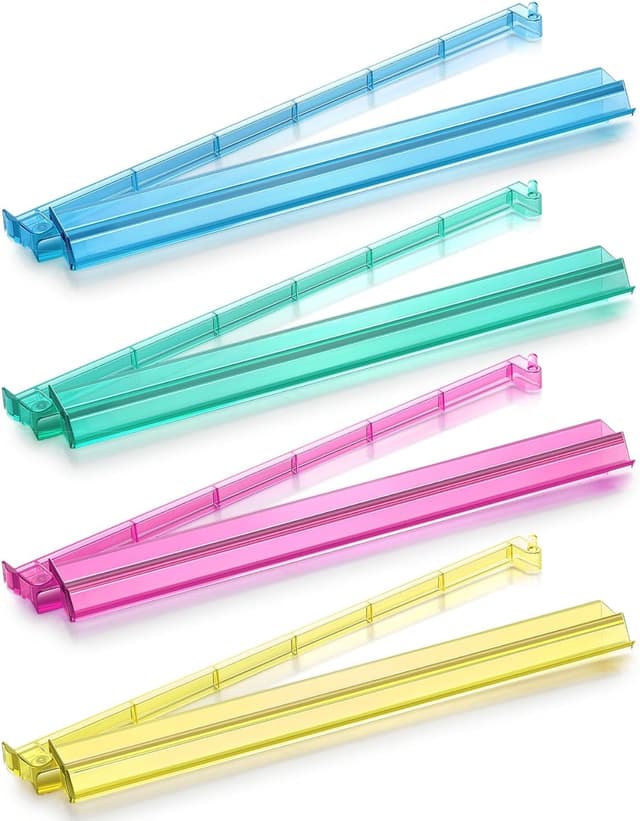 Detalle de Suncle Mahjong Racks with Pushers (Set of 4) – Acrylic Tile Racks in 4 Colors