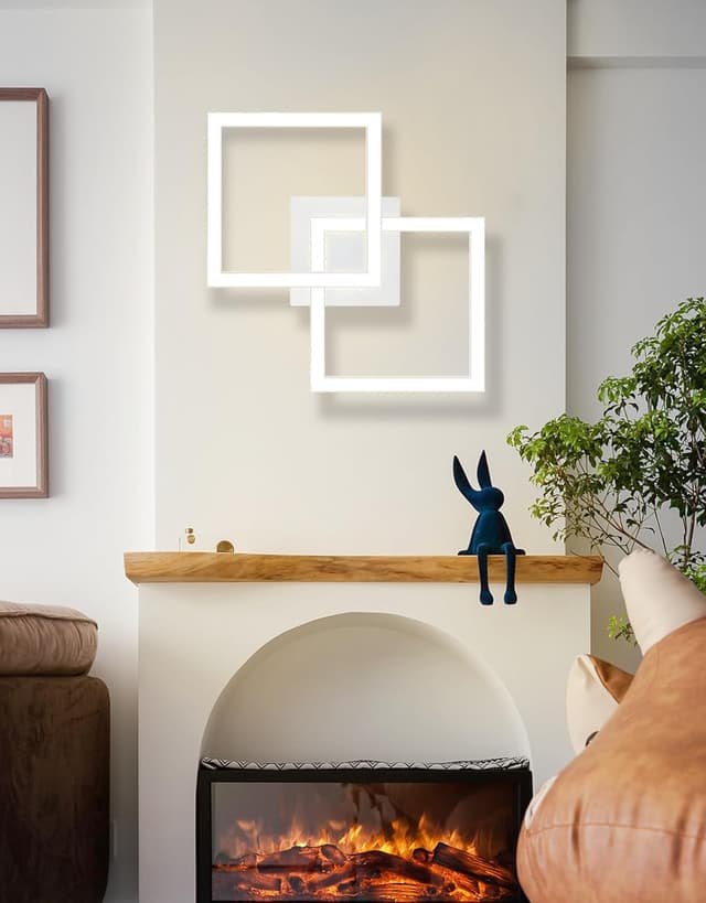 Detalle de Homefire LED-Deckenleuchte für Küche & Flur, 24 W, warmweiß (3000 K), eckig, 47 x 29,5 x 6 cm